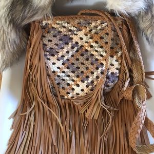 Boho fringe crossbody bag purse, new w/o a tag